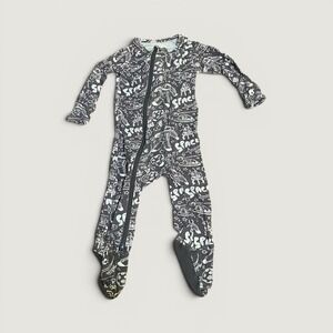 Bestaroo Bamboo Baby Boy Gray Space Footie Pajamas Zip‎ Sleeper Bodysuit Newborn